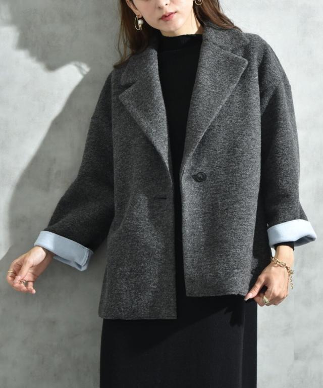 インタープラネット（INTERPLANET）/【Ｓｅａｄｒａｋｅ】イタリアンエアリー配色ボンディングコート