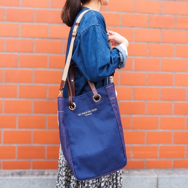 レ・トワール・デュ・ソレイユ（LES TOILES DU SOLEIL）/レクタングルトート グラン（トルゥヴィル マリン グリ） レ・トワール・デュ・ソレイユ（LES TOILES DU SOLEIL）/レクタングル