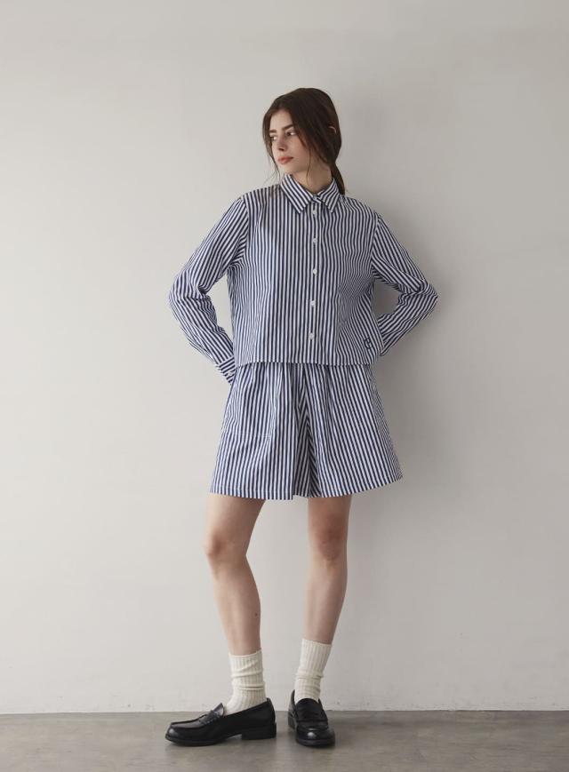 コエル（COEL）/ストライプシャツセットアップ