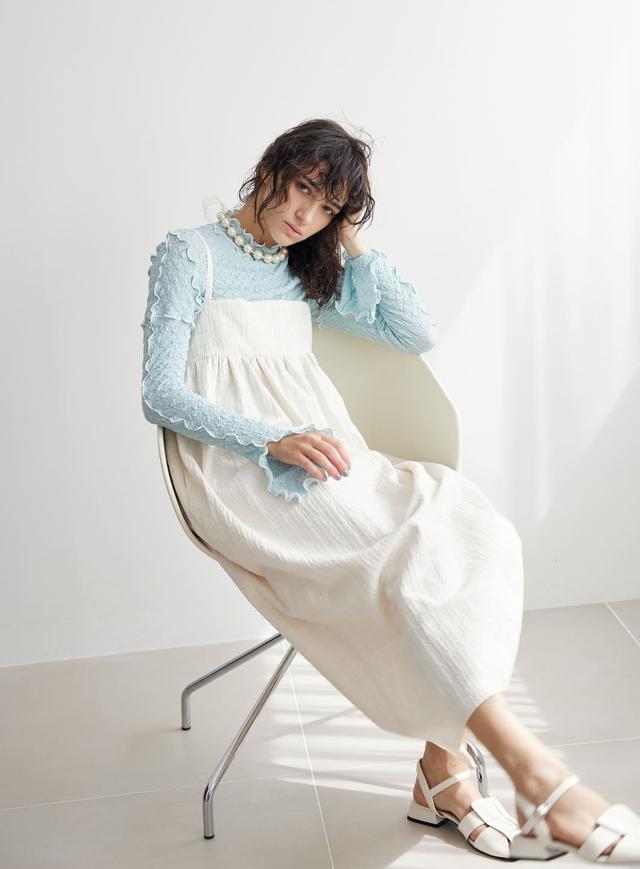 エポカ EPOCA 24AW エアリードットプリント フレアドレス ワンピース