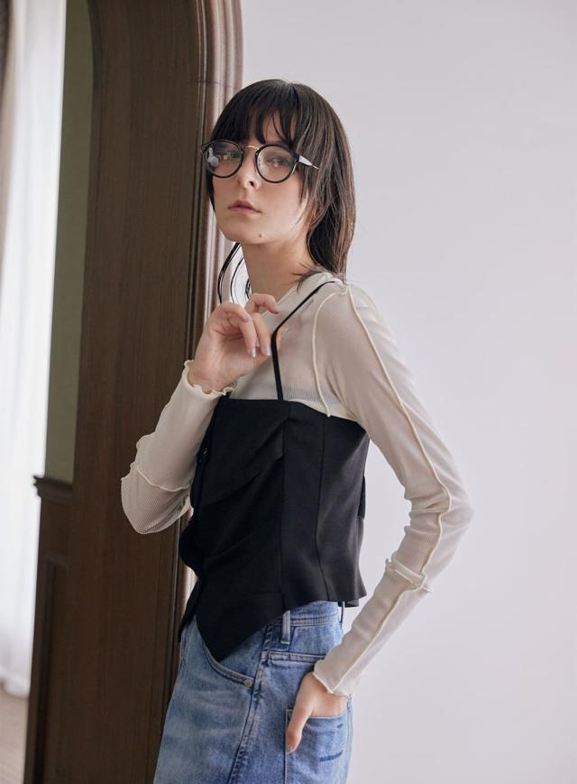 コエル（COEL）/フロッキーストライプカットソー