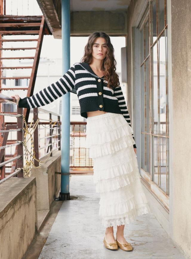 【NEW】コエル（COEL）/レースティアードロングスカートの通販は