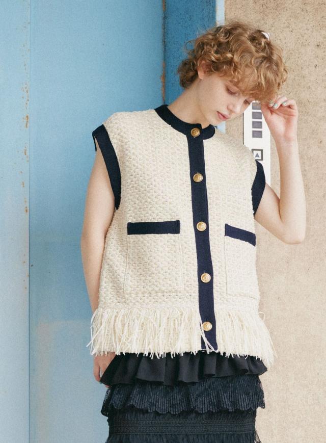 コエル（COEL）/フリンジツイードジレ