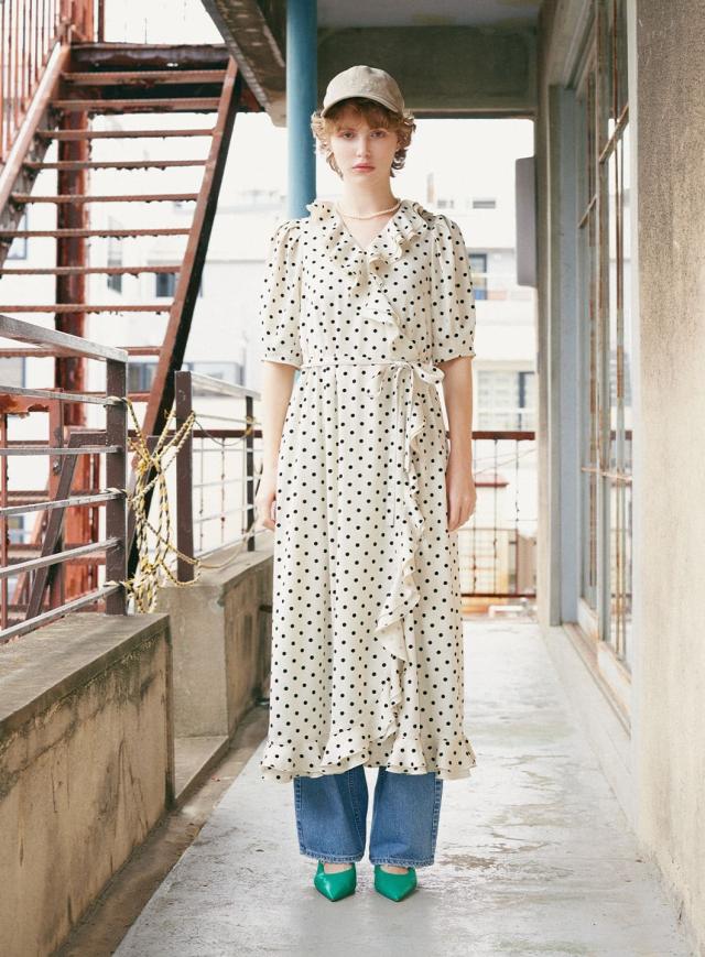 todayful ダブルフェイスウールキーネックドレス TODAYFUL ダブル