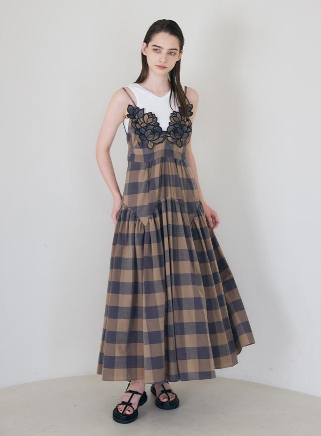 ワンピース ひざ丈 レディース 大きい胸専用 着やせを叶えるサファリ