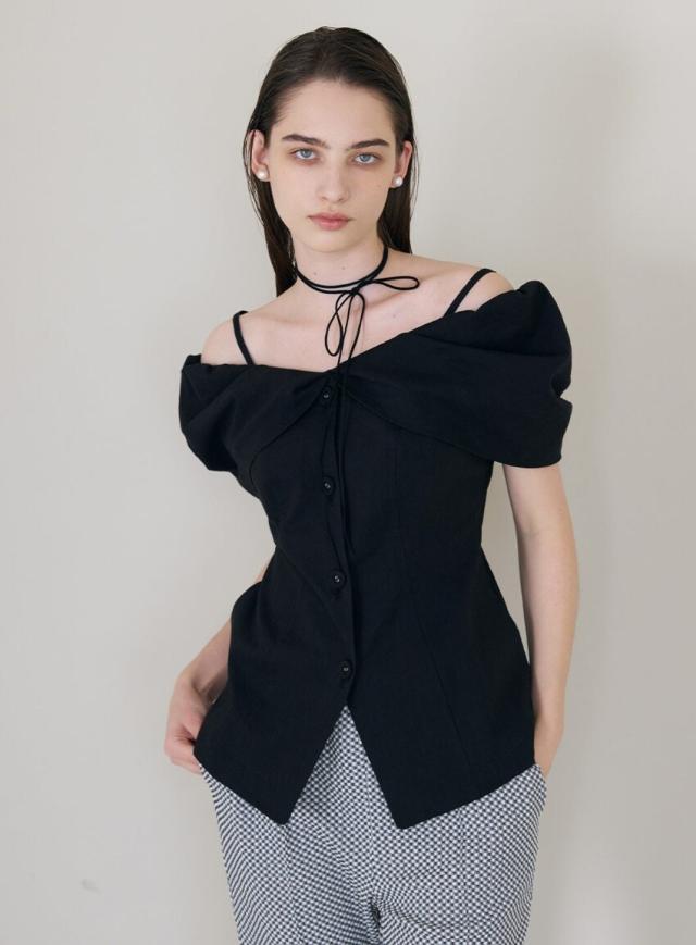 コエル（COEL）/コットンリネンオフショルブラウス