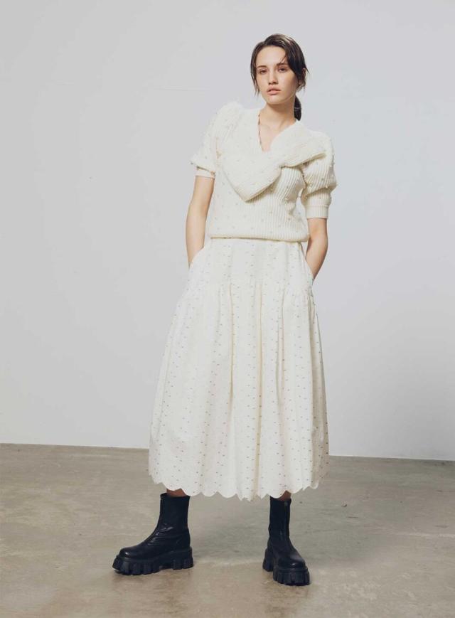 コエル（COEL）/スカラップジャガードフレアスカート