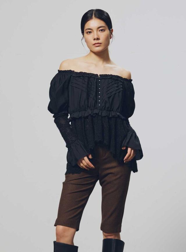 コエル（COEL）/ヴィンテージレースフリルブラウス