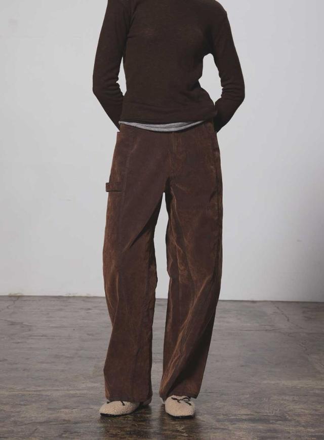 コエル（COEL）/フロッキー加工バレルレッグパンツ