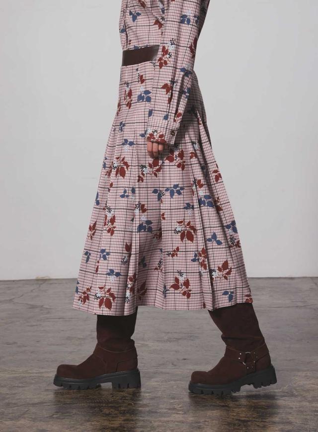 コエル（COEL）/レザーパネルプリーツスカート