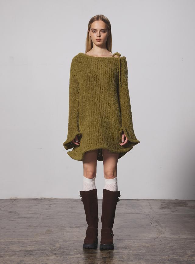 コエル（COEL）/オフショルニットミニワンピース