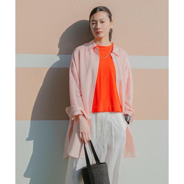 アーバンリサーチ（URBAN RESEARCH）/new basic　レーヨンシルクストライプオーバーシャツ