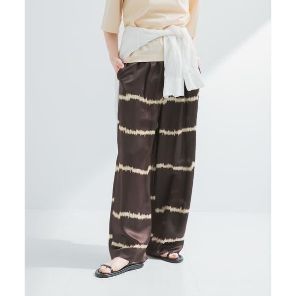 アーバンリサーチ（URBAN RESEARCH）/『2サイズ展開』シルクミックスボーダープリントパンツ
