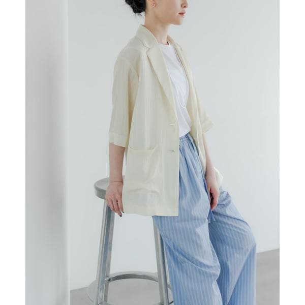 アーバンリサーチ（URBAN RESEARCH）/『接触冷感』Naiaアセテートハーフスリーブジャケット