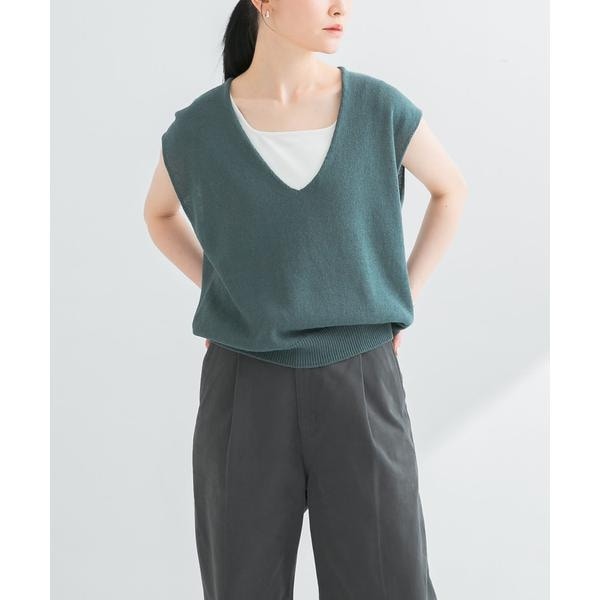 アーバンリサーチ（URBAN RESEARCH）/リネンコットンVネックニットベスト