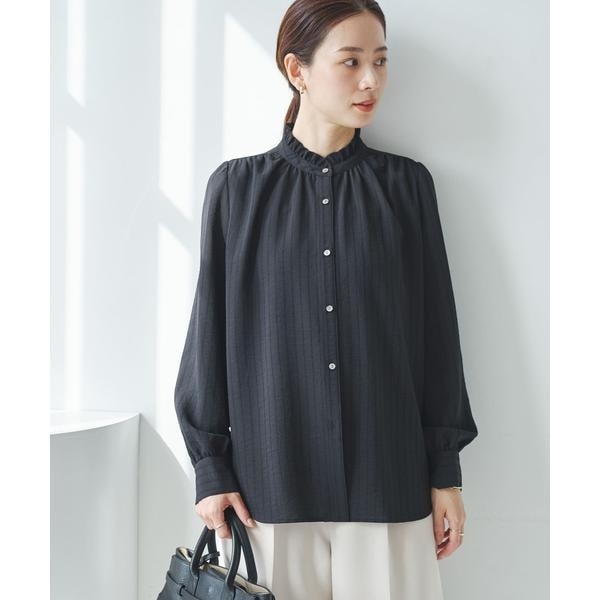 アーバンリサーチ（URBAN RESEARCH）/ドビーストライプフリルブラウス