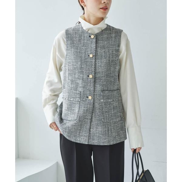 アーバンリサーチ（URBAN RESEARCH）/ノーカラーツイードジレ