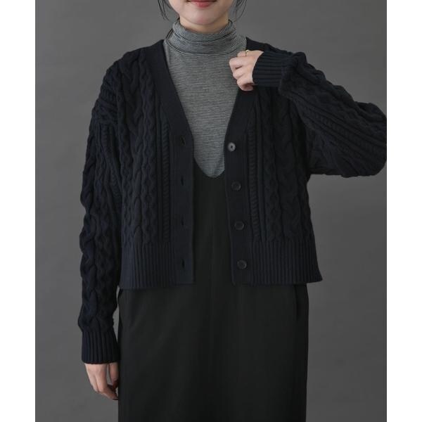 アーバンリサーチ ドアーズ（URBAN RESEARCH DOORS）/FORK&SPOON　ケーブルVネックカーディガン