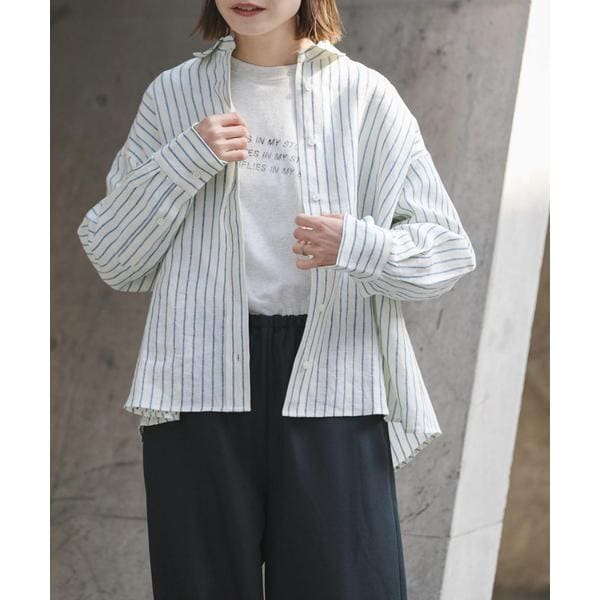 アーバンリサーチ ドアーズ（URBAN RESEARCH DOORS）/FORK&SPOON　フレンチリネンクロップドワイドシャツ