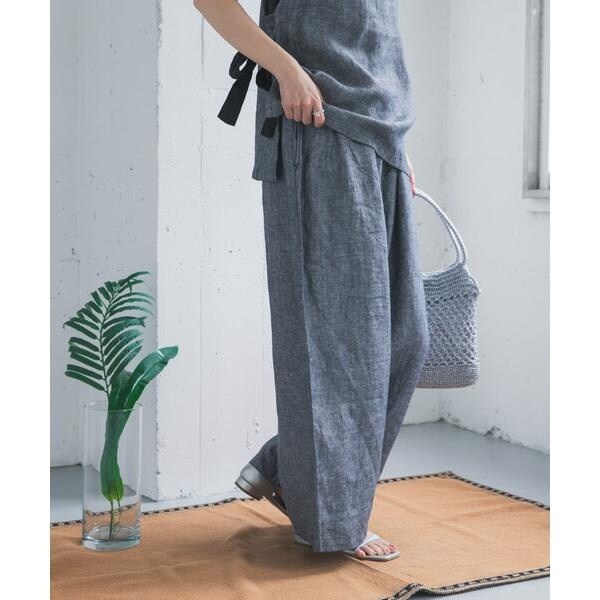 アーバンリサーチ ドアーズ（URBAN RESEARCH DOORS）/ヘリンボーンリネンワイドギャザーパンツ_2