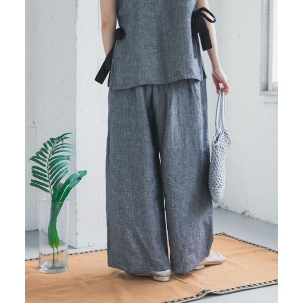 アーバンリサーチ ドアーズ（URBAN RESEARCH DOORS）/ヘリンボーンリネンワイドギャザーパンツ_3
