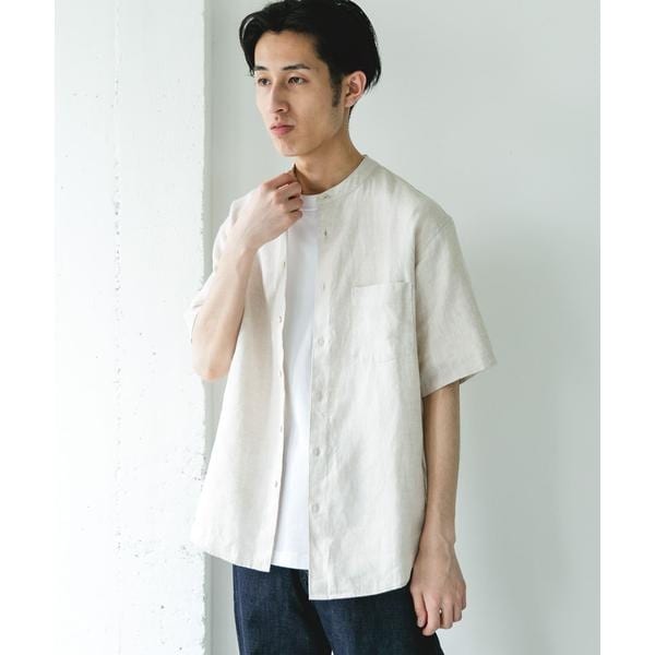 アーバンリサーチ ドアーズ（URBAN RESEARCH DOORS）/シルケットリネン バンドカラーショートスリーブシャツ_8