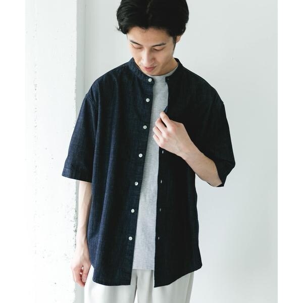 アーバンリサーチ ドアーズ（URBAN RESEARCH DOORS）/リネンブレンド デニムバンドショートスリーブシャツ_4