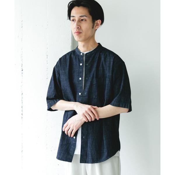 アーバンリサーチ ドアーズ（URBAN RESEARCH DOORS）/リネンブレンド デニムバンドショートスリーブシャツ_5