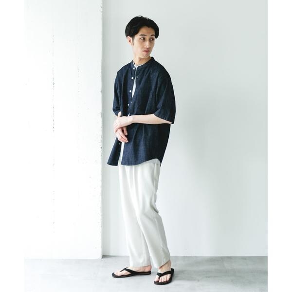 アーバンリサーチ ドアーズ（URBAN RESEARCH DOORS）/リネンブレンド デニムバンドショートスリーブシャツ_9