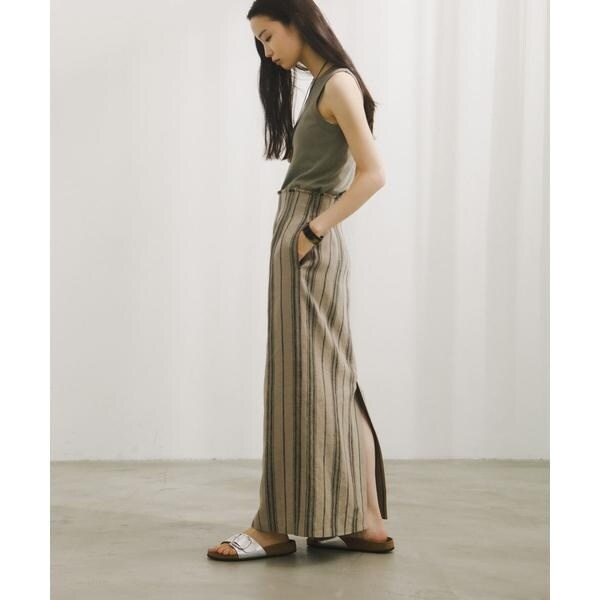 アーバンリサーチ ドアーズ（URBAN RESEARCH DOORS）/Linen Stripe I−Line Skirt