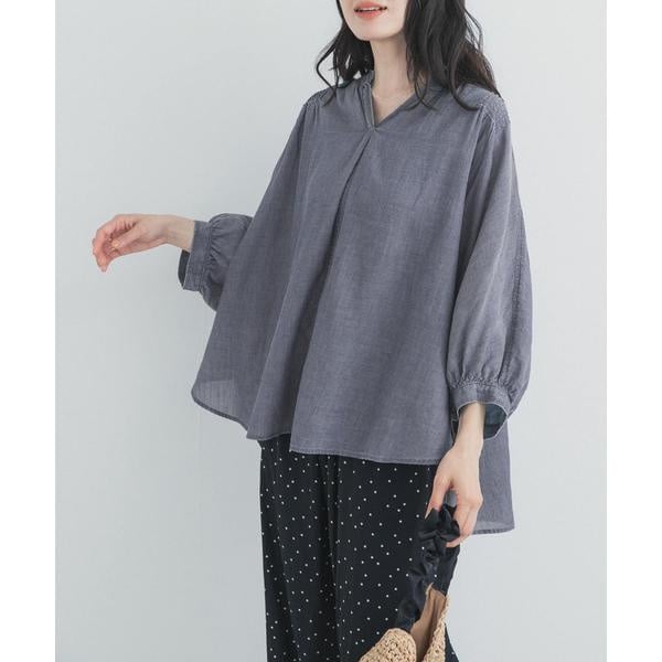 アーバンリサーチ ドアーズ（URBAN RESEARCH DOORS）/シアーデニムピンタックドルマンブラウス