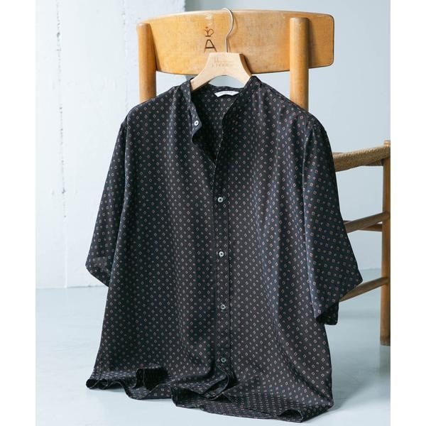 【NEW】アーバンリサーチ ドアーズ（URBAN RESEARCH DOORS）/バンドカラーショートスリーブ 総柄シャツ