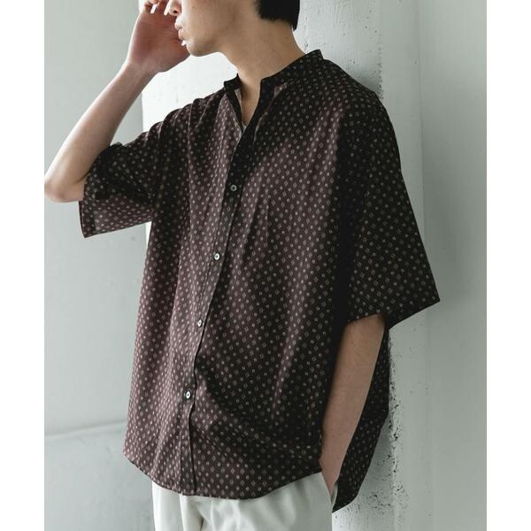 【NEW】アーバンリサーチ ドアーズ（URBAN RESEARCH DOORS）/バンドカラーショートスリーブ 総柄シャツ_3