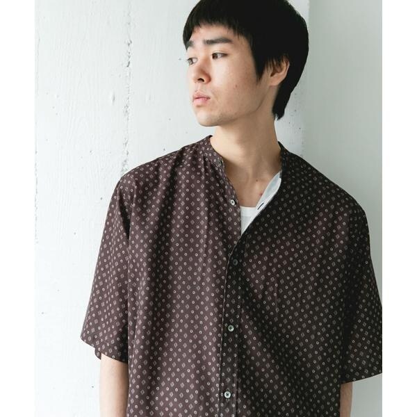【NEW】アーバンリサーチ ドアーズ（URBAN RESEARCH DOORS）/バンドカラーショートスリーブ 総柄シャツ_6