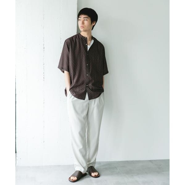 【NEW】アーバンリサーチ ドアーズ（URBAN RESEARCH DOORS）/バンドカラーショートスリーブ 総柄シャツ_8