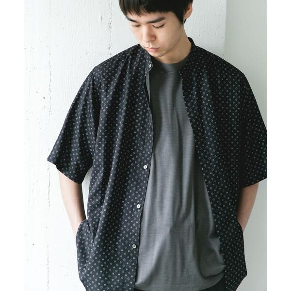 【NEW】アーバンリサーチ ドアーズ（URBAN RESEARCH DOORS）/バンドカラーショートスリーブ 総柄シャツ_15