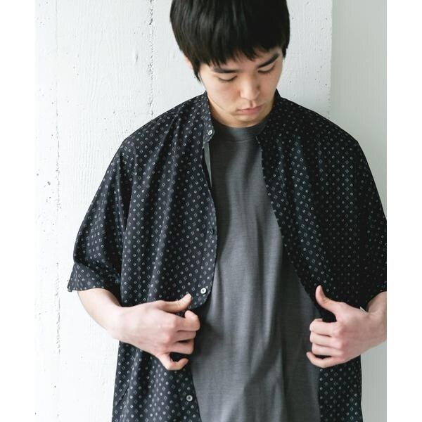 【NEW】アーバンリサーチ ドアーズ（URBAN RESEARCH DOORS）/バンドカラーショートスリーブ 総柄シャツ_19