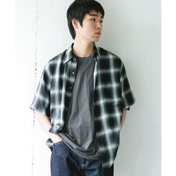 【NEW】アーバンリサーチ ドアーズ（URBAN RESEARCH DOORS）/オンブレチェック レギュラーカラーショートスリーブシャツ_3