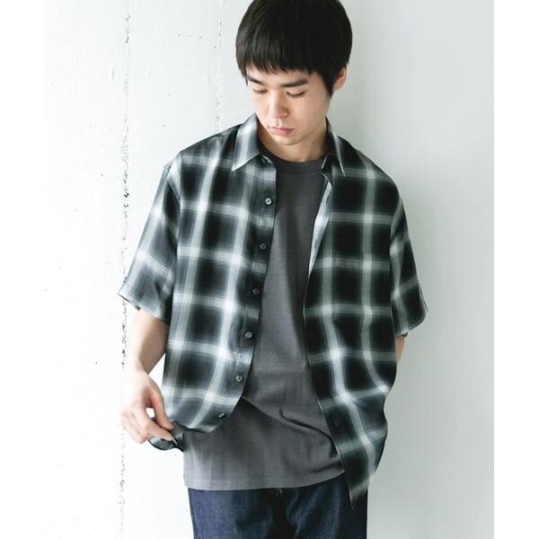 【NEW】アーバンリサーチ ドアーズ（URBAN RESEARCH DOORS）/オンブレチェック レギュラーカラーショートスリーブシャツ_4