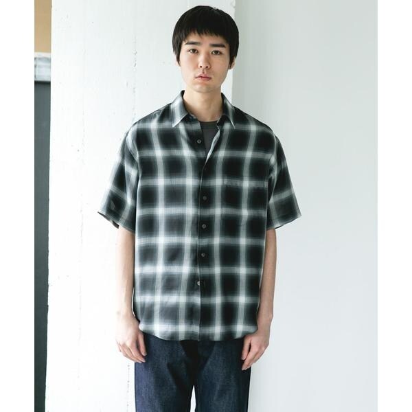 【NEW】アーバンリサーチ ドアーズ（URBAN RESEARCH DOORS）/オンブレチェック レギュラーカラーショートスリーブシャツ_8