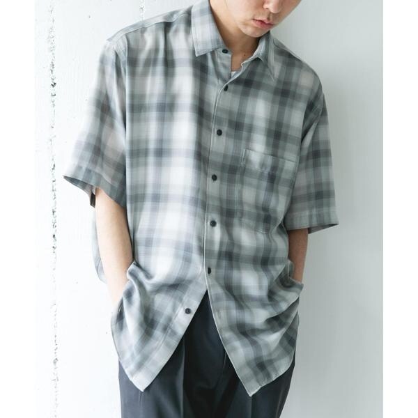 【NEW】アーバンリサーチ ドアーズ（URBAN RESEARCH DOORS）/オンブレチェック レギュラーカラーショートスリーブシャツ_15