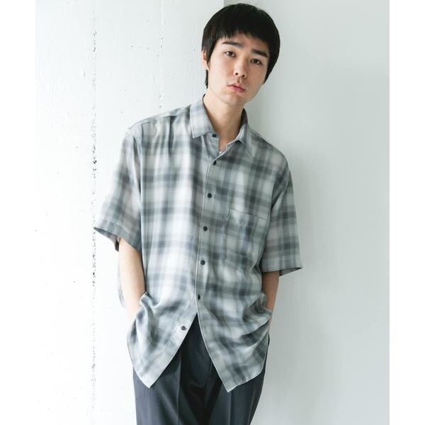 【NEW】アーバンリサーチ ドアーズ（URBAN RESEARCH DOORS）/オンブレチェック レギュラーカラーショートスリーブシャツ_16