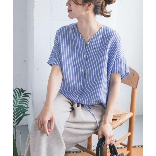 アーバンリサーチ ドアーズ（URBAN RESEARCH DOORS）/リネンフレンチスリーブドロストブラウス 7,733円