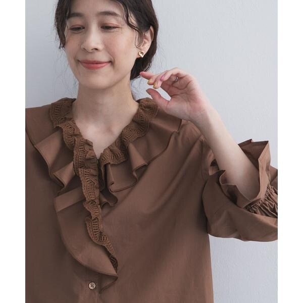 アーバンリサーチ ドアーズ（URBAN RESEARCH DOORS）/レースラッフルブラウス 7,623円