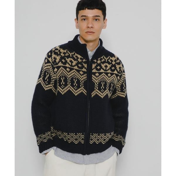 【NEW】アーバンリサーチ サニーレーベル（URBAN RESEARCH SonnyLabel）/ジャガードジップアップニット