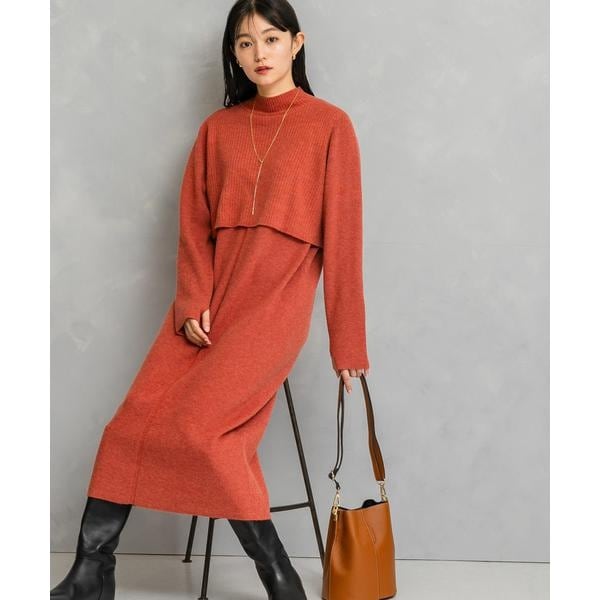 アーバンリサーチ ロッソ（URBAN RESEARCH ROSSO）/静電防止レイヤードライクニットワンピース