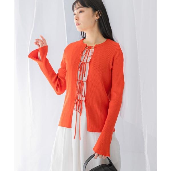 アーバンリサーチ ロッソ（URBAN RESEARCH ROSSO）/リボンデザインカーディガン 6,083円