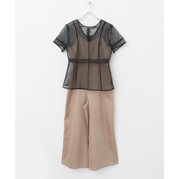 アーバンリサーチ ロッソ（URBAN RESEARCH ROSSO）/kaene　ドットパイピングオールインワン アーバンリサーチ ロッソ（URBAN RESEARCH ROSSO）/kaene ドット