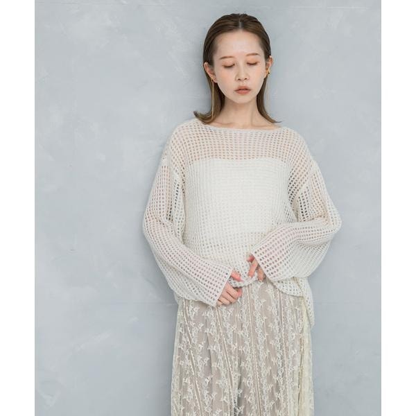 アーバンリサーチ ロッソ（URBAN RESEARCH ROSSO）/スパンコールシアーニット