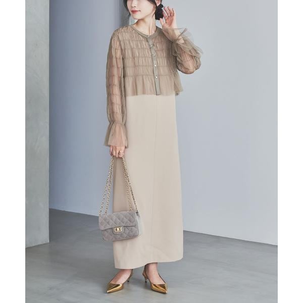 アーバンリサーチ ロッソ（URBAN RESEARCH ROSSO）/チュールカーディガン×レイヤードワンピース アーバンリサーチ ロッソ（URBAN RESEARCH ROSSO）/チュール